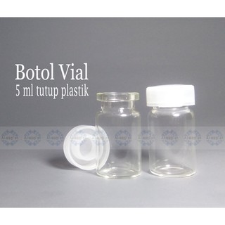 Botol Kaca Mini Vial 5ml -8ml - 10ml dan 20ml Tutup Plastik / Pinisilin / Botol pernak pernik