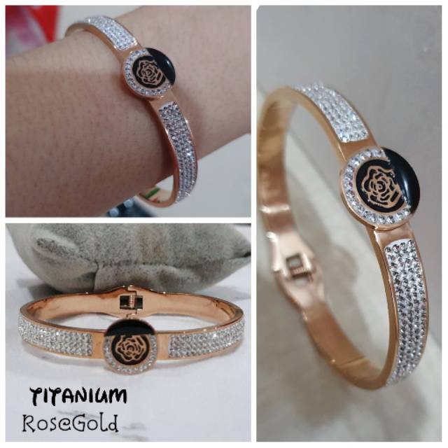 Gelang titanium premium import gelang stainless steel branded tidak karatan TS-04