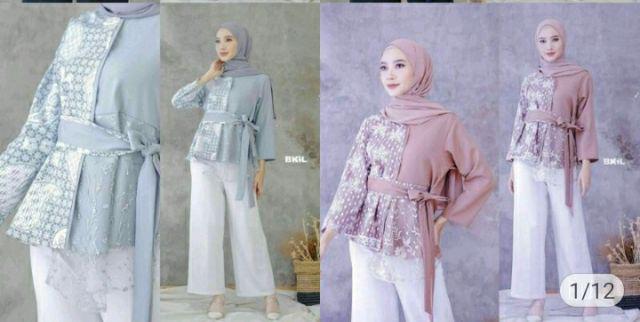 [bisa Cod] Batik Wanita Asj Sa Hrb026 Kenongo Kemeja Tosca Pendek