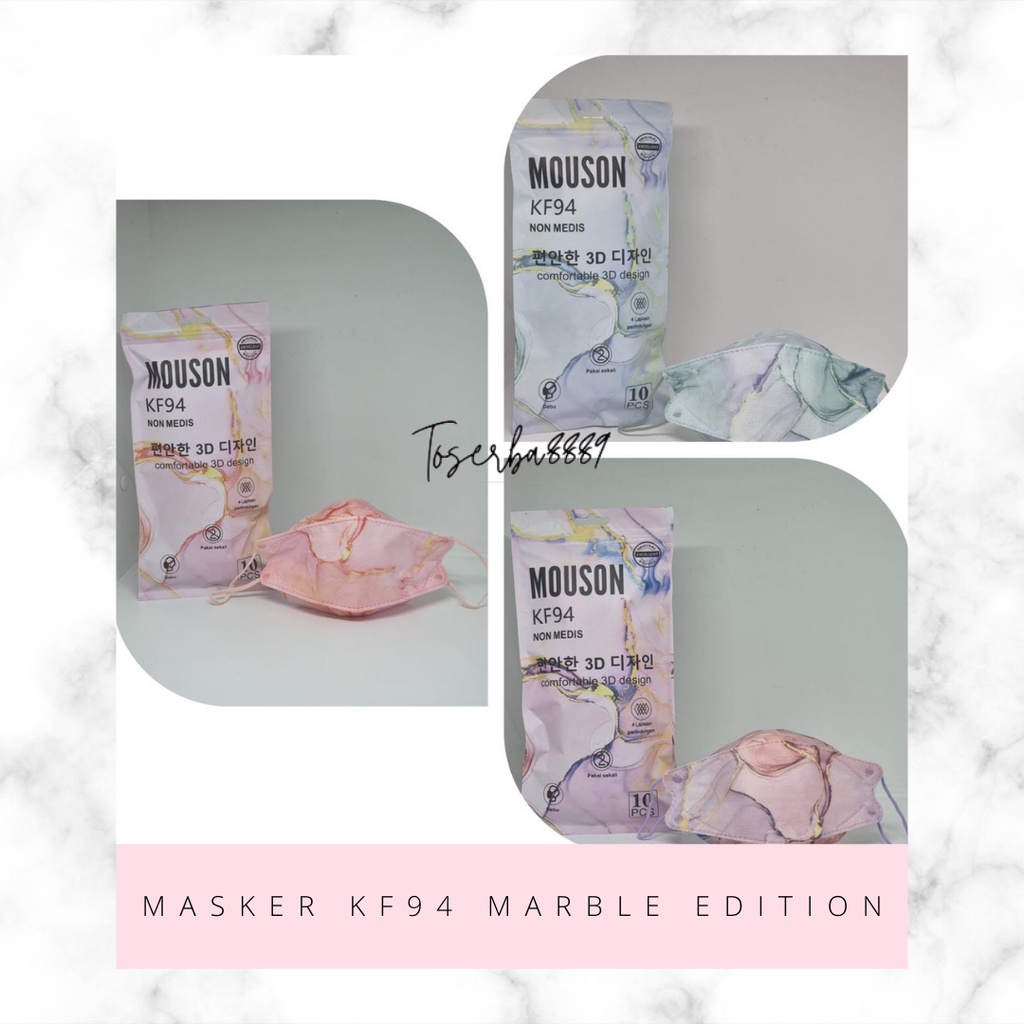 MASKER DEWASA KF94 MARBLE EDITION ISI 10PCS