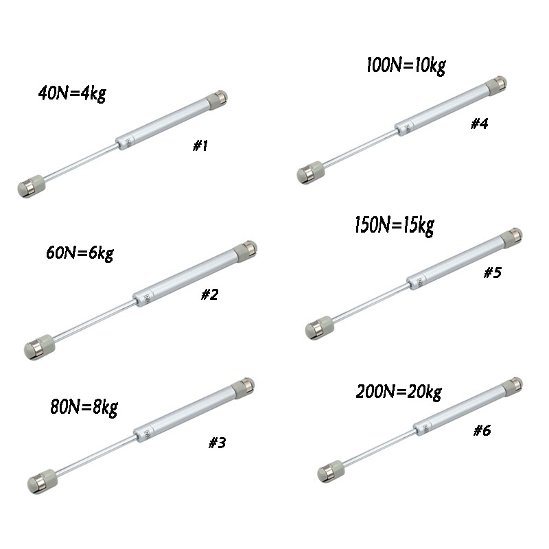 2pcs Strut Gas Hidrolik 40 / 60 / 80 / 100 / 150 / 200n Untuk Pintu Lemari