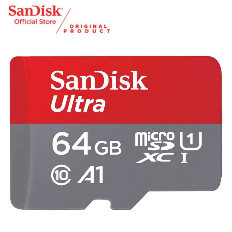 Memori SD CARD Sandisk ultra free adapter 64gb 120mbps