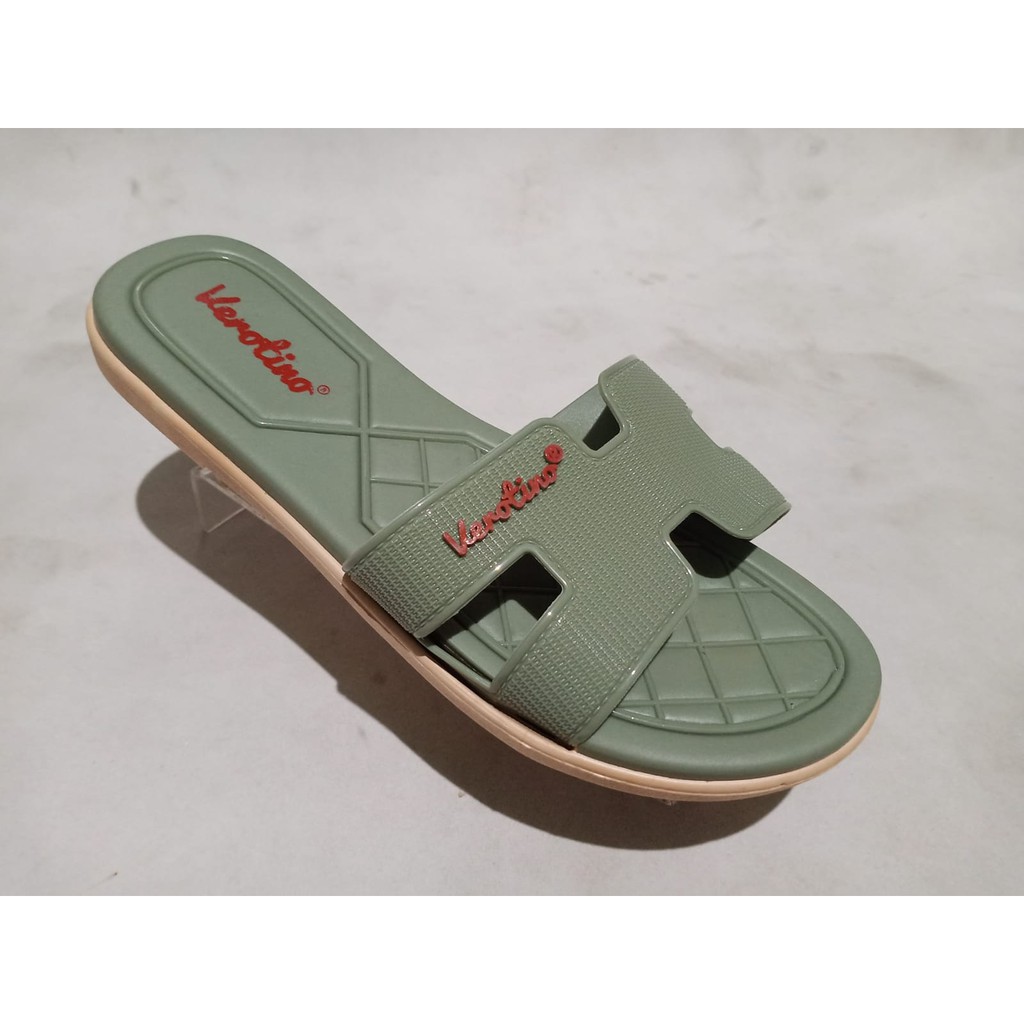 SANDAL WANITA TERBARU SANDAL SLOP FASHION JELLY VEROTINO 8353 BISA BAYAR DI TEMPAT ( COD )-hijau