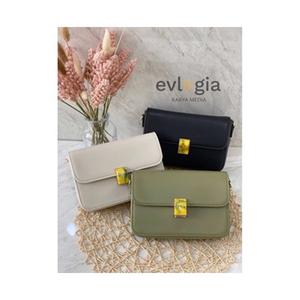 SALE TAS BAG WANITA CK716 CNK LEATHER EMBELLISHED PUSH LOCK CROSSBODY BAG PREMIUM IMPORT