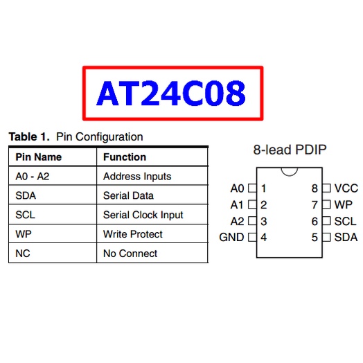 Atmel 24C08 ( 24 C08 / 24C 08 ) E-Eprom IC MEMORY DIP ATMCL208 AT24C08