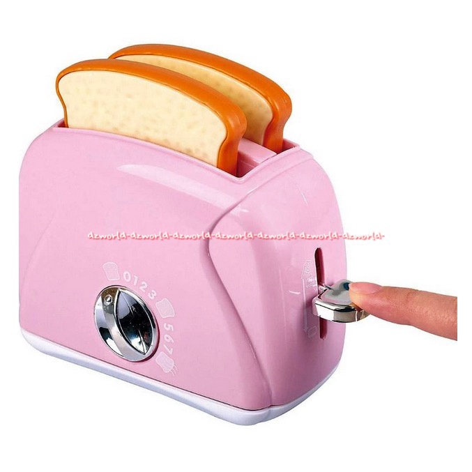 Play go Make And Serve Appliances Mainan Peralatan Masak Blender Mixer Pemanggang Roti Pink Nyala