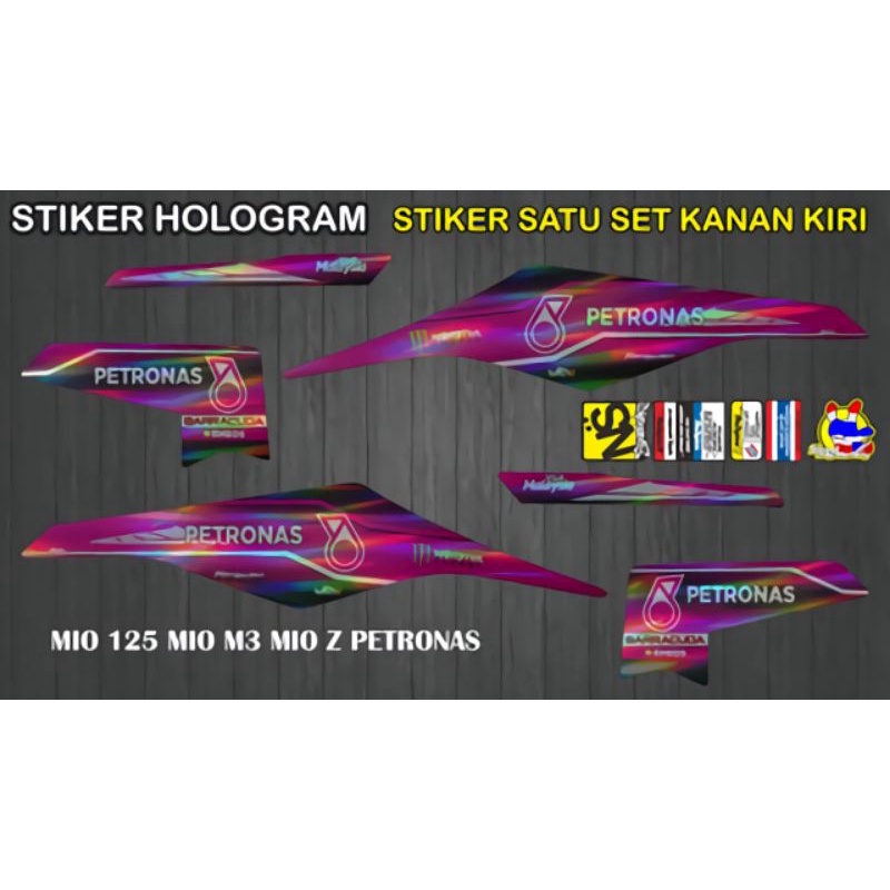 STIKER STRIPING HOLOGRAM YAMAHA MIO M3 DAN MIO Z MODEL PETRONAS