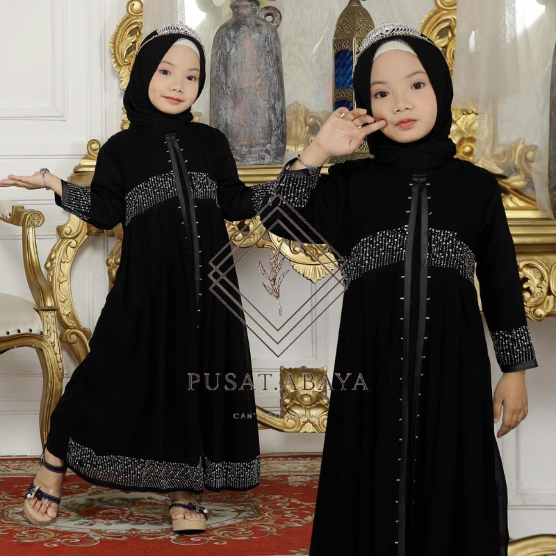 ABAYA GAMIS HITAM ANAK DUBAI 475