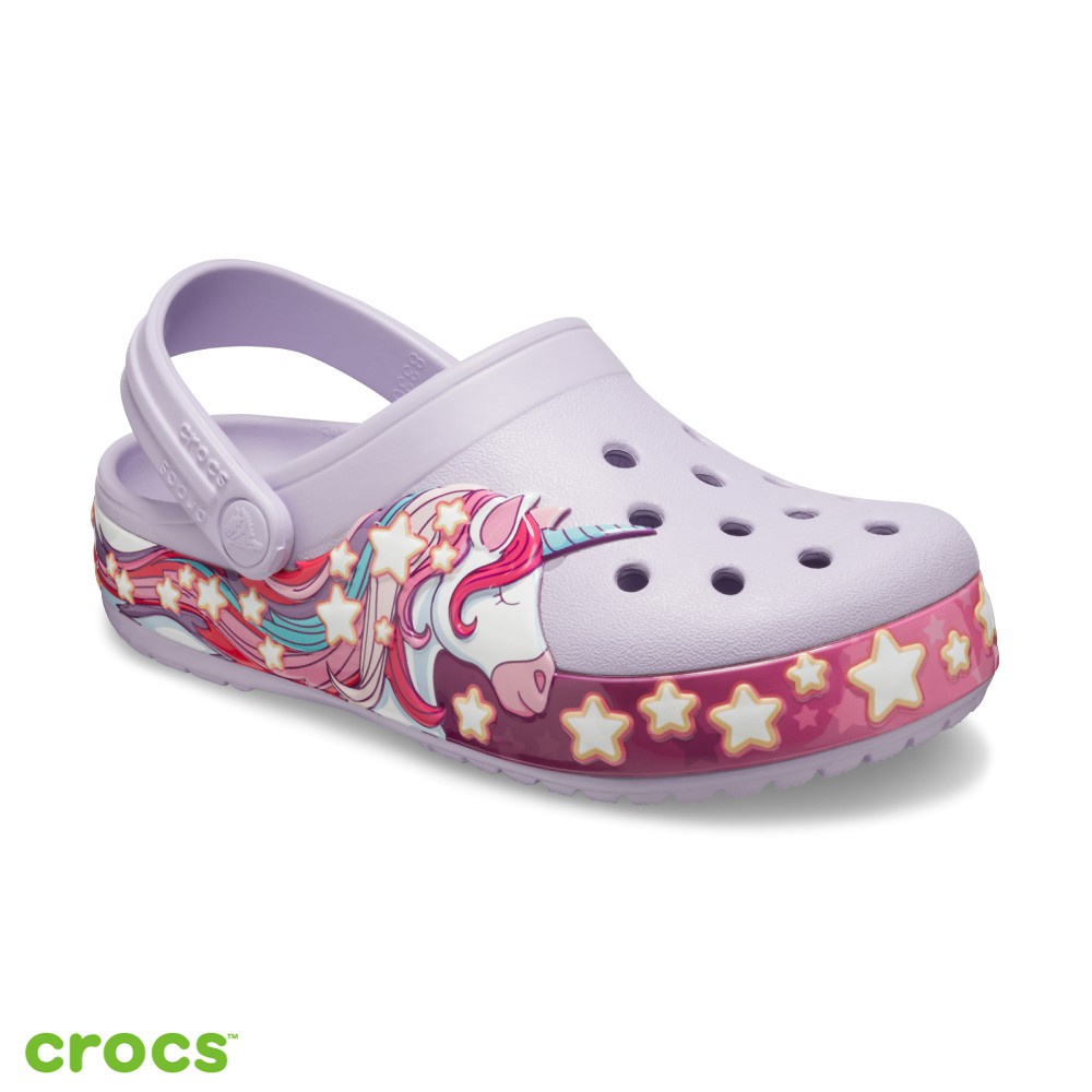 Crocs Kid's Fun Lab / Crocs Karakter Unicorn / Sandal Anak  Perempuan / Crocs Anak Perempuan / Anti Licin - Purple -206270-530