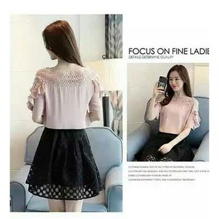 Fashion Hits  Baju  Wanita  Style Import Hk Circle Neck 