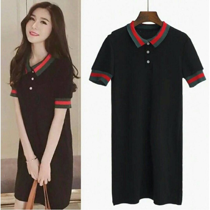 CGL gr#377143 Md Gucci black,white LONG DRESS MINI DRESS BAJU TERUSAN