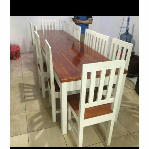 dua set meja makan jadi satu, 2 meja 10 kursi