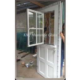 Pintu aluminium panel kombinasi kaca jendela 80x200