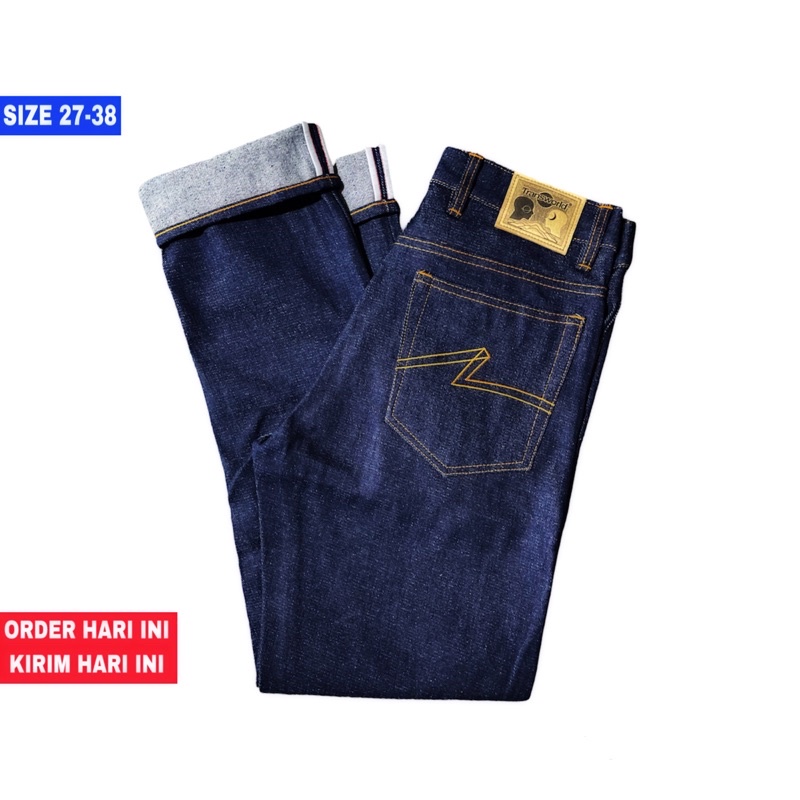 Transworld Celana Denim Selvedge Blue 15 Oz Kaku Accent