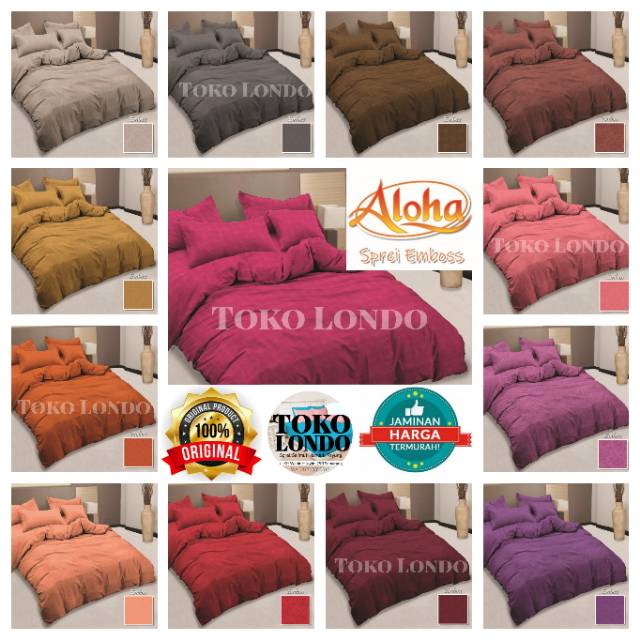 Sprei Polos Lady Rose ALOHA King size &amp; Queen uk 180x200 &amp; 160x200 Sprei Polos Kingkoil Emboss Hotel MURAH