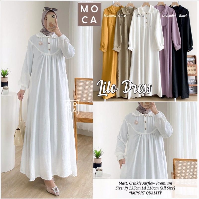 Lilo Maxy Dress Gamis Cringkle Premium Busui Friendly