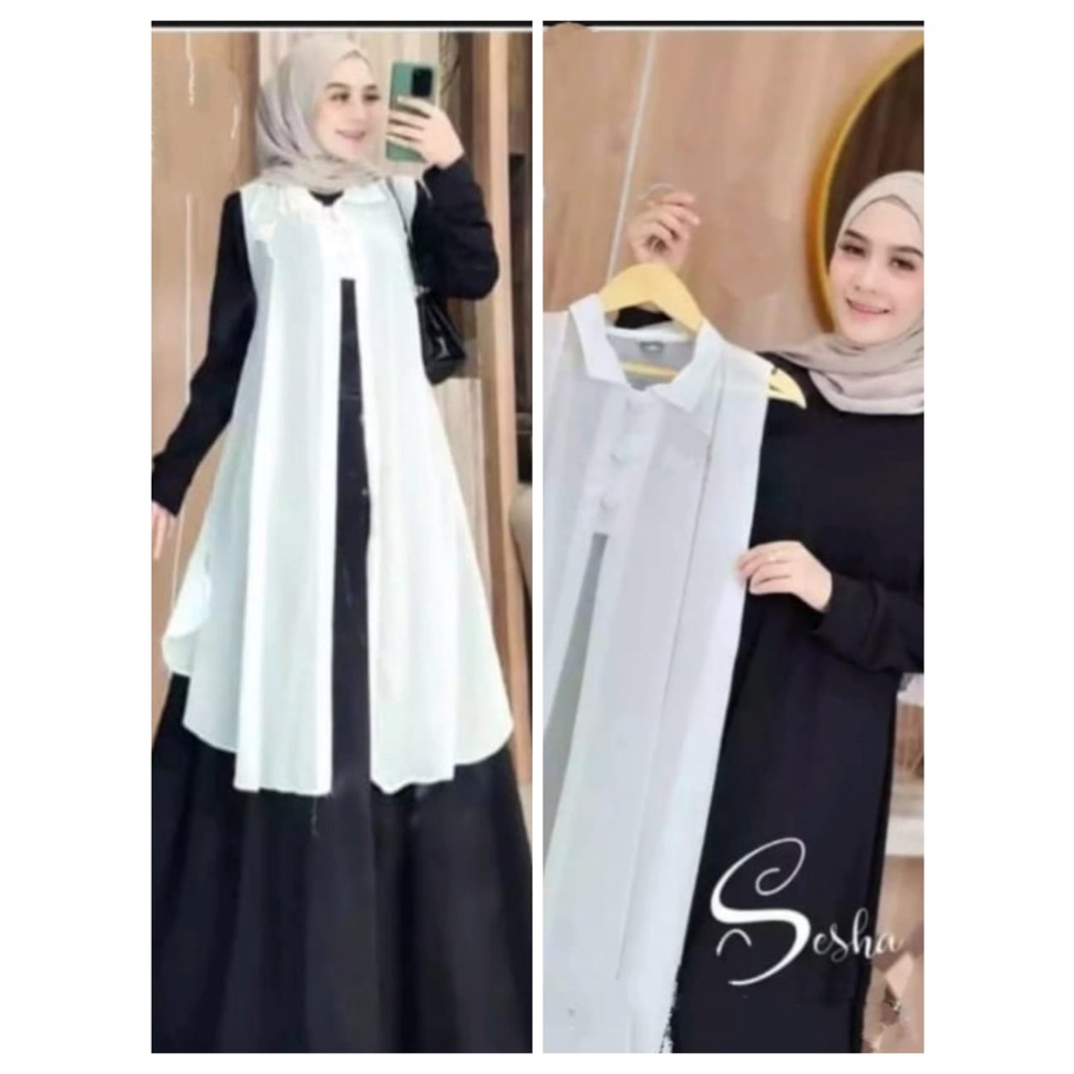 QFS  - GAMIS WANITA TERBARU / MAXI KEYSHA / WITH ROMPI WHITE / BUSUI/TERLARIS/TERPOPULER/UKURAN L,XL