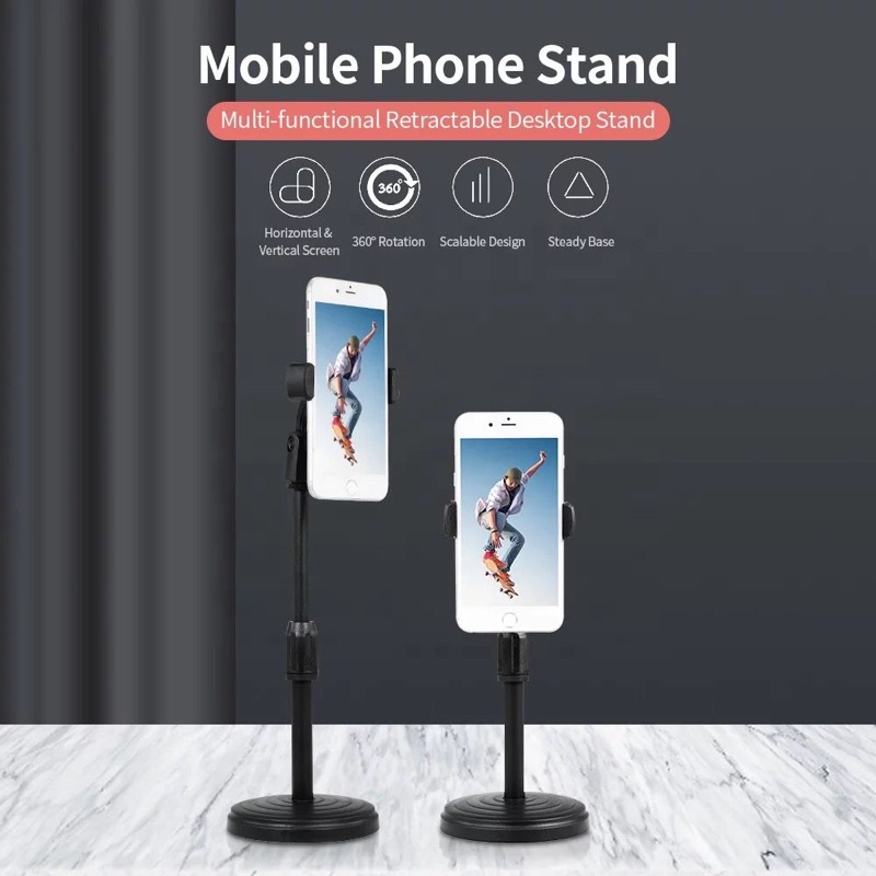 Stand Holder HP Handphone Penyangga Broadcasting Putar 360 Desktop HD25