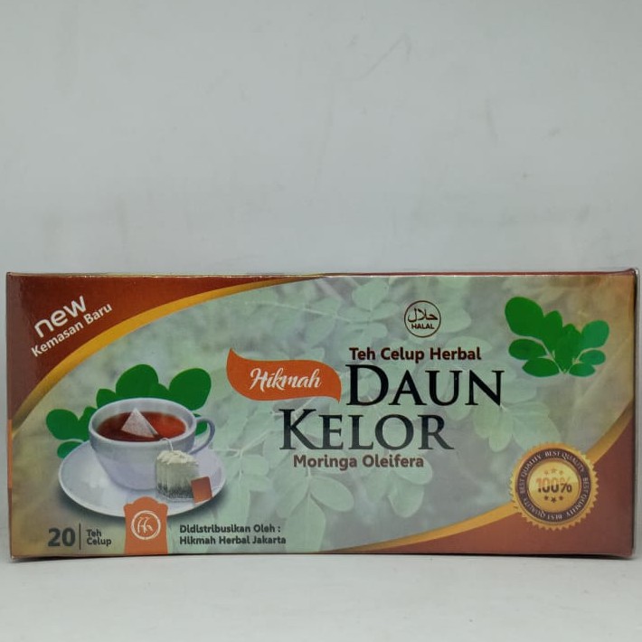 Teh Celup Kelor hikmah Daun kelor 100% Organik Anti-Kanker, Tingkatkan Imunitas dan Kekebalan isi 20