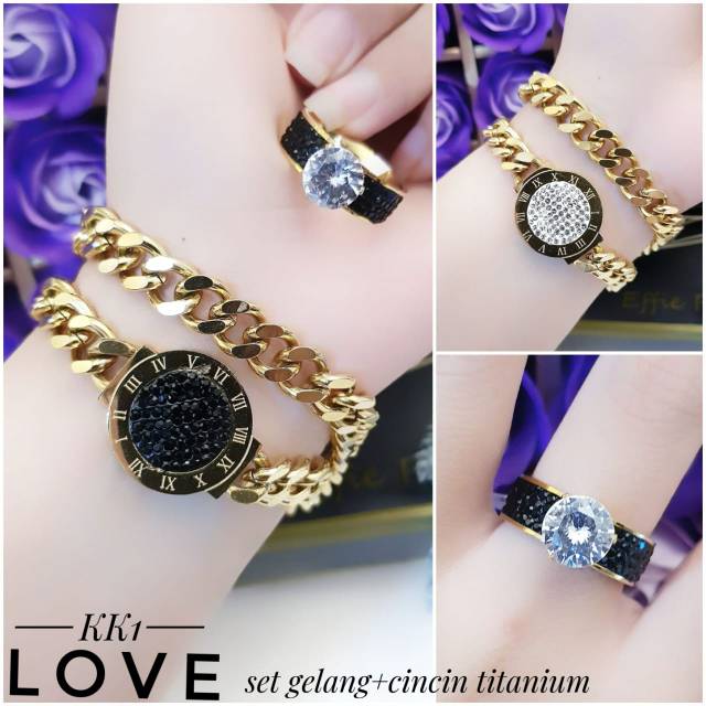 Titanium gelang dan cincin 1206i