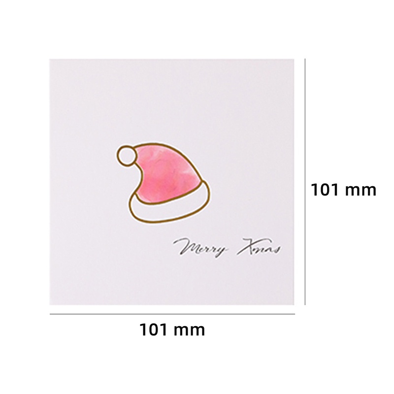 6pcs Kartu Ucapan Natal Dengan Amplop Mini Cat Air