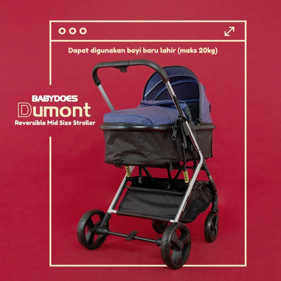 Makassar ! Stroller / Kereta Dorong Babydoes DUMONT Reversible Medium Size