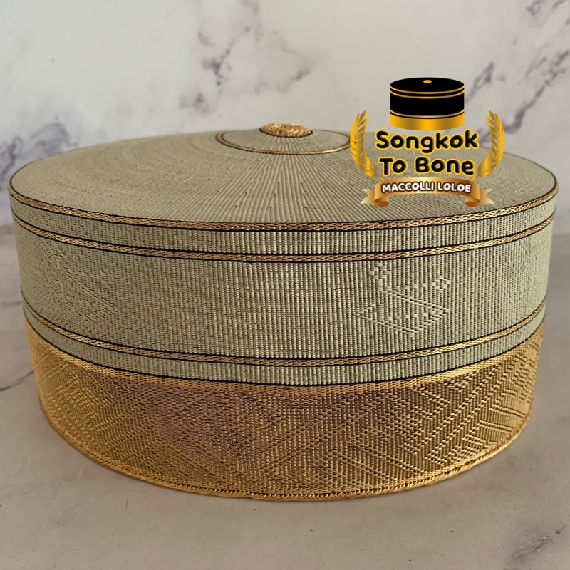 Songkok Recca Tembaga Gold Super Premium - Songkok Bugis - Songkok To Bone - SRTGSP