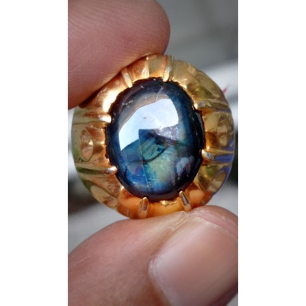 star sapphire multicolor bangsing kresnadana ring perak
