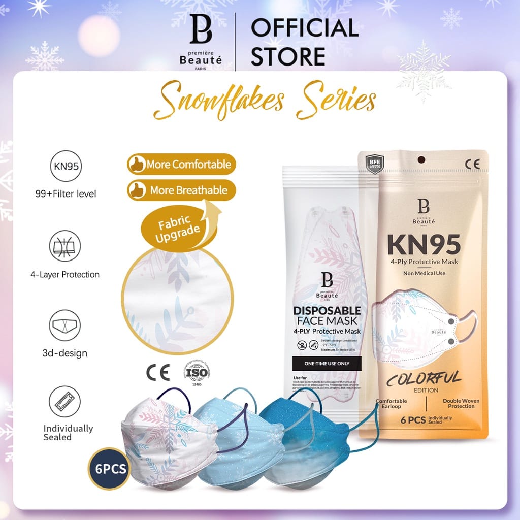 Premiere Beaute Disposable FaceMask 6pcs Series Masker KN95 EVO 4ply