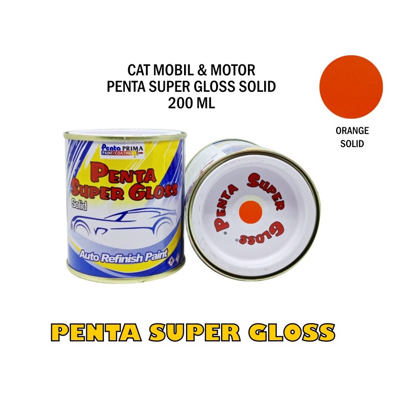 CAT PENTA ORANGE 26012 200 gram - cat penta oren - cat oren mobil - cat oren motor - cat mobil oren - cat penta super gloss