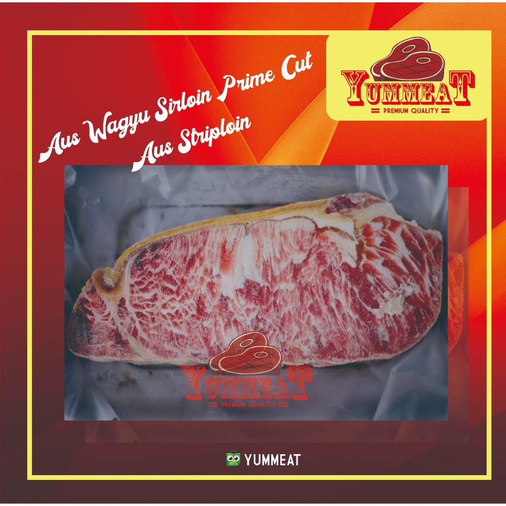 

Australian Wagyu Sirloin Premium Cut/ Beef Striploin Steak Grade A / Daging Steak Sirloin (AUS)
