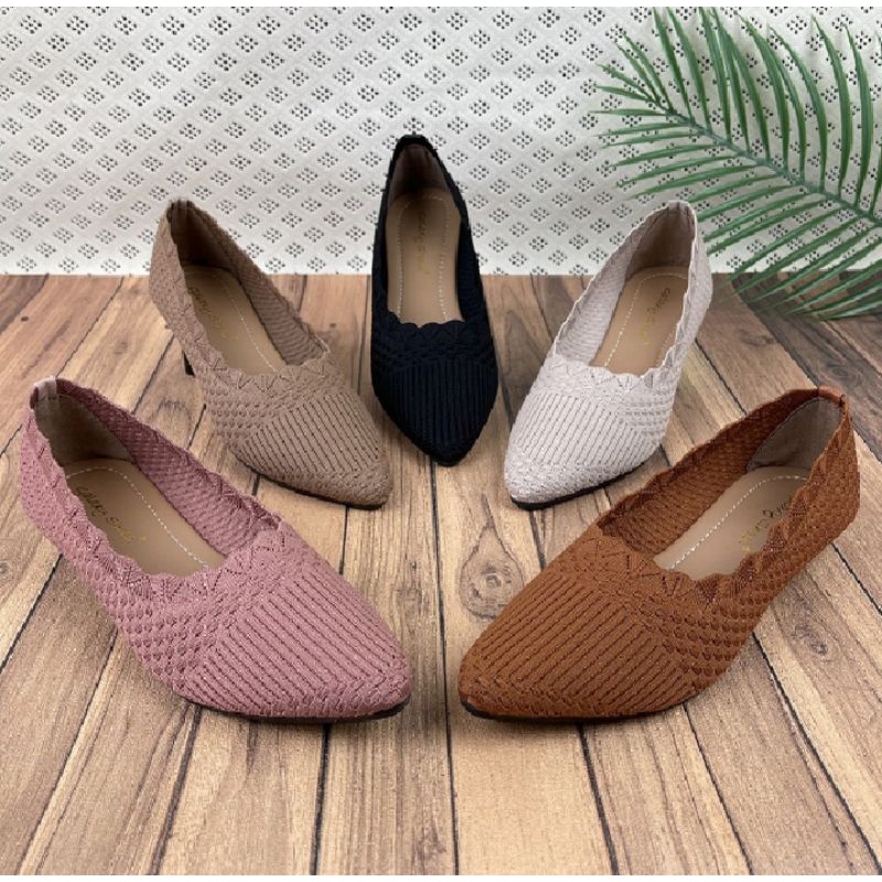 36-42 flat shoes rajut import  sepatu rajut wanita import