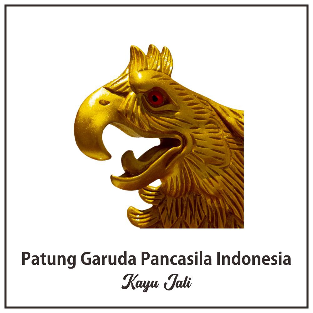 Promo Patung Lambang Garuda Pancasila RI Kayu Jati Premium (60 X 60)