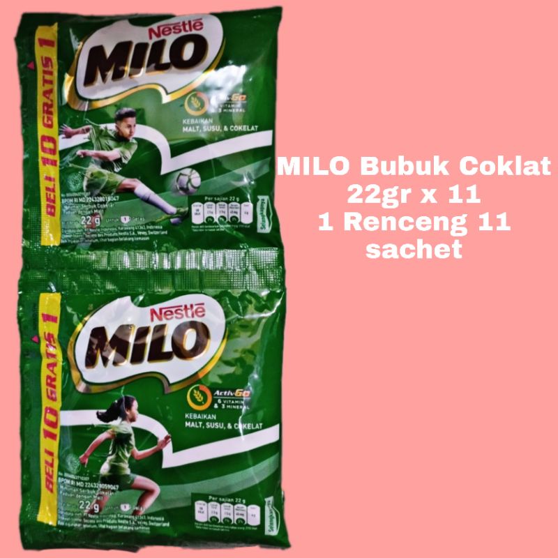 

MILO bubuk coklat Renteng (1 Renteng isi 11 sachet)