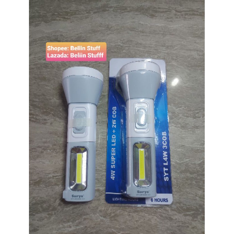 Senter tangan Cas Surya SYT L4W 3COB, Senter Rechargeable LED Light/ Emergency Lamp