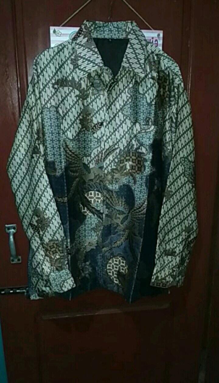 Kemeja Batik Pria Semi Sutra Full Furing Premium Lengan Panjang Formal Seragam Kantor