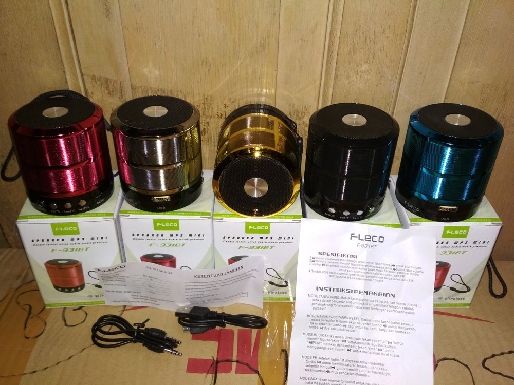 SPEAKER FLECO F-931BT - SPEAKER BLUETOOTH TABUNG SUPER SOUND MEGA BASS MURMER CUY