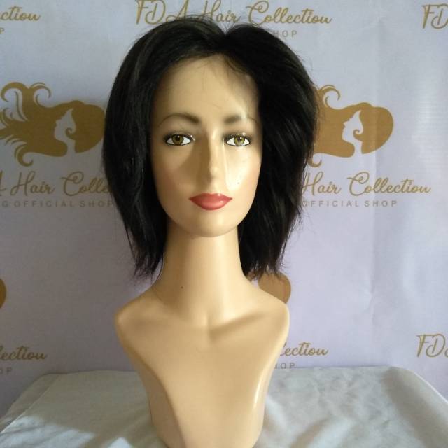 Wig Cowok/cewek rambut Asli 100%