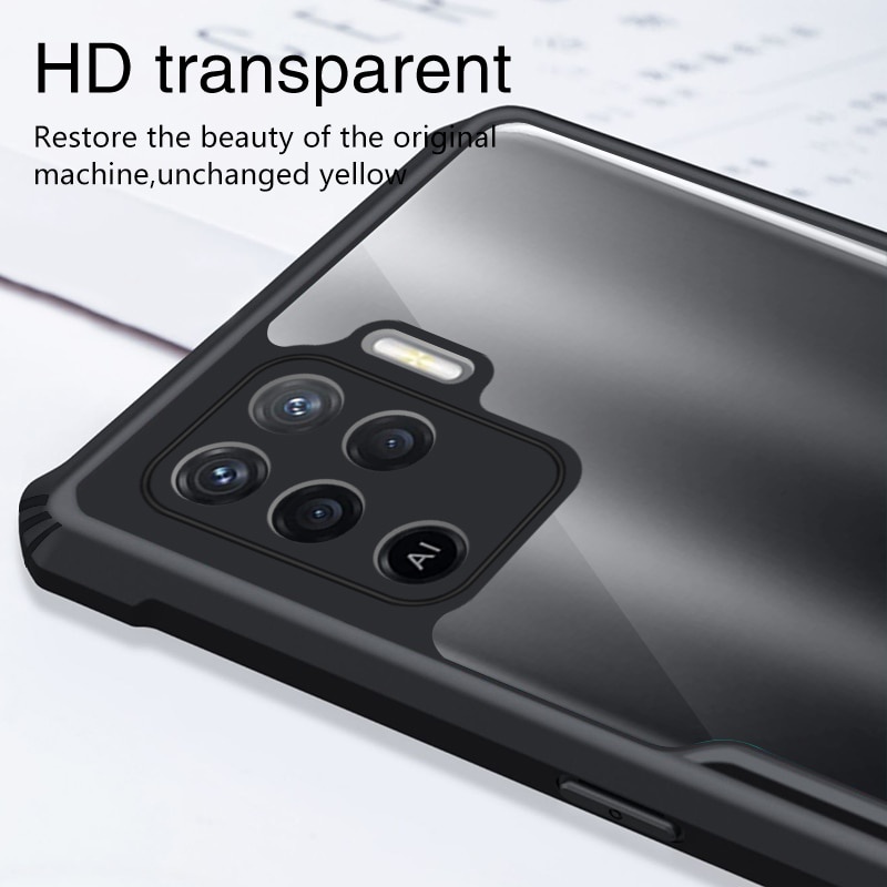 Case OPPO RENO 5F Armor Fushion Transparent Casing + Tempered Glass Full Layar dan Skin Carbon