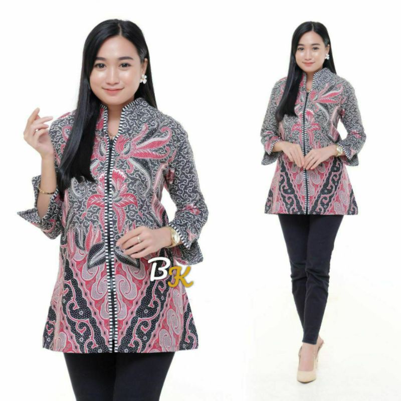 ATASAN Batik wanita blus batik atasan batik kantor moderen kemeja wanita BUTIKDIAN