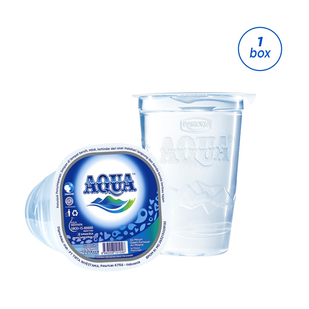 Aqua Air Mineral 220ml 48 Cup Shopee Indonesia 1722
