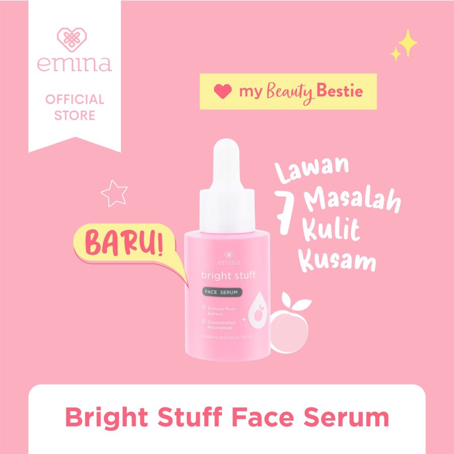 PROMO!! Bright Stuff Face Serum 30 / 7.5 ML Emina / Melindungi kulit dari polusi debu dan kotoran