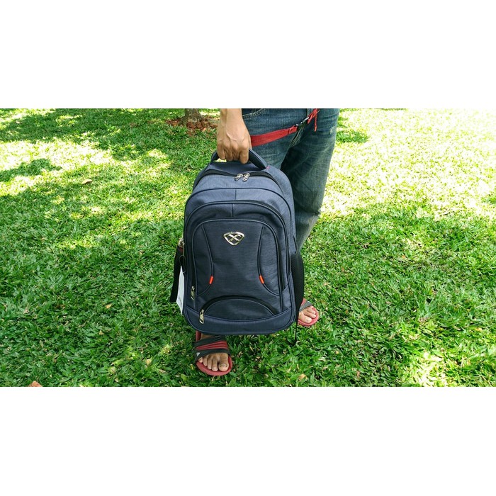 Tas Ransel Pria Casual Jeans Premium Sekolah Kuliah Kerja Keren Murah