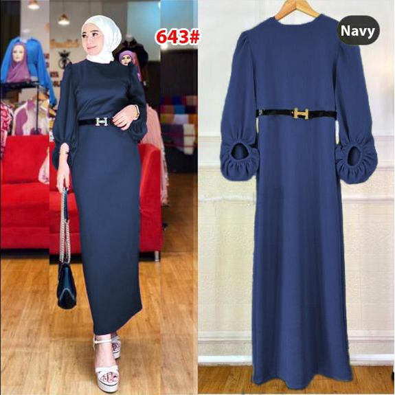 643#Dress muslim/dress casual/dress formal/F+FREE BELT H