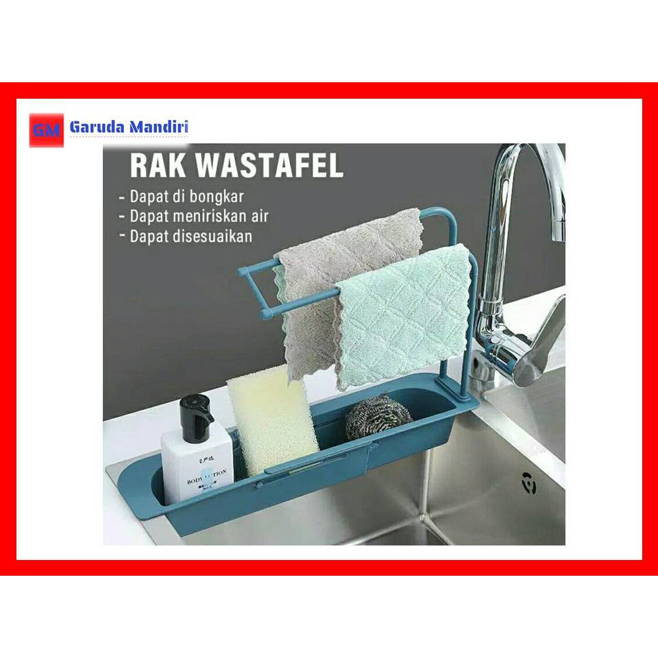 Rak Gantung Wastafel Penyimpanan Spons Cuci Piring Sabun peniris