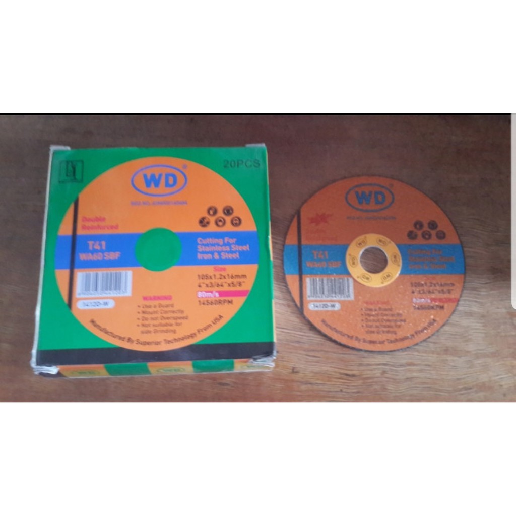 Batu Gerinda Gurinda Potong Besi Mata Cutting Wheel WD 4" inch 1 Dus isi 20/ Mata Potong Besi Mesin 