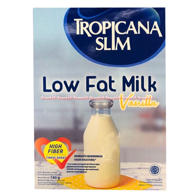 Tropicana Slim 180gr Low Fat Milk Vanilla Susu Tropicana Slim Vanila Susu Rendah Lemak TS 180 gram