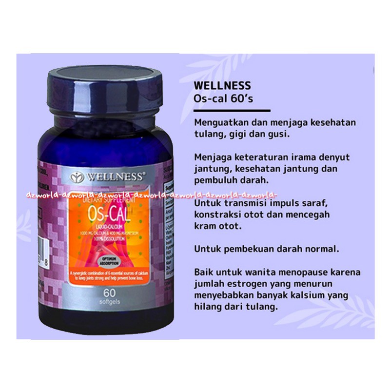 Wellness Os Cal 60Sofgel Vitamin D Vitamin K Obat Untuk Kalsium Tulang Welnes Well Ness