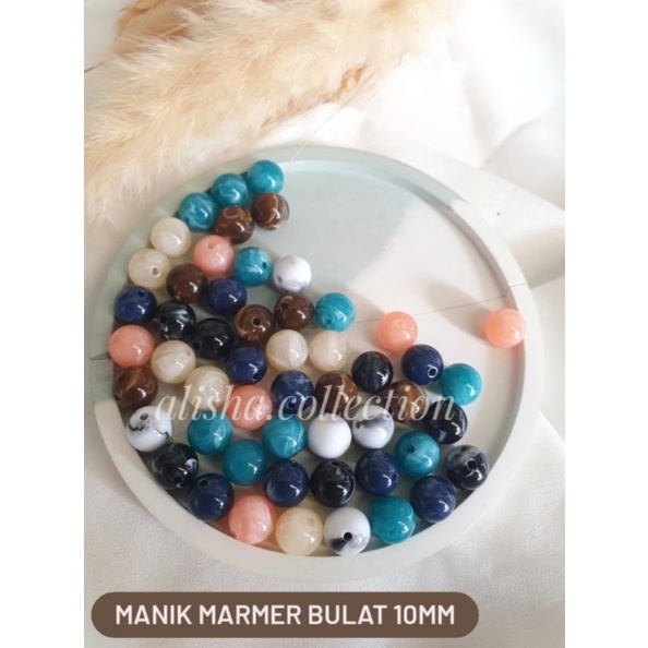 Manik Marmer Bulat 10mm | Mote Marmer Bulat 10mm