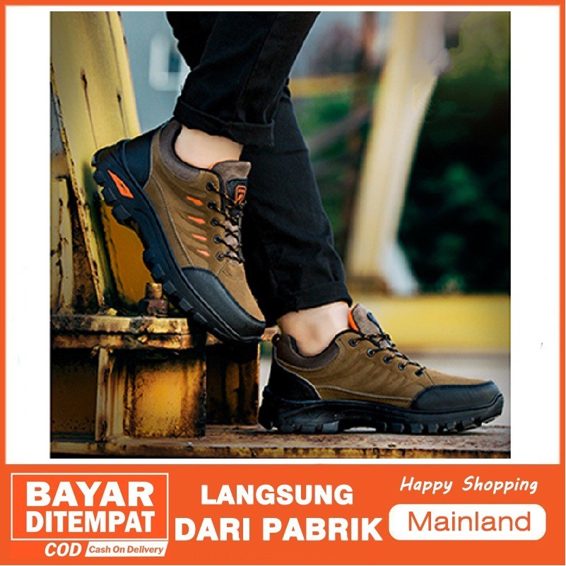 Mainland Sepatu Hiking Sepatu Gunung Olahraga Pria Tahan Air Luar Ruangan Non-Slip Shoes SP101-A